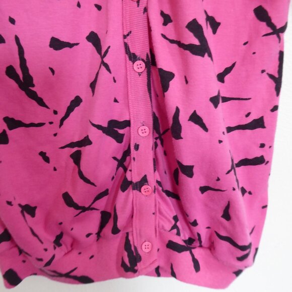 Hot Pink and Black Long Cardigan - Picture 4 of 4